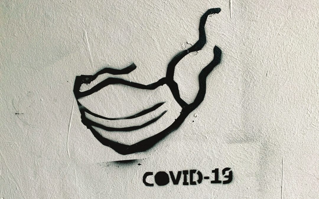 covid mask graffiti