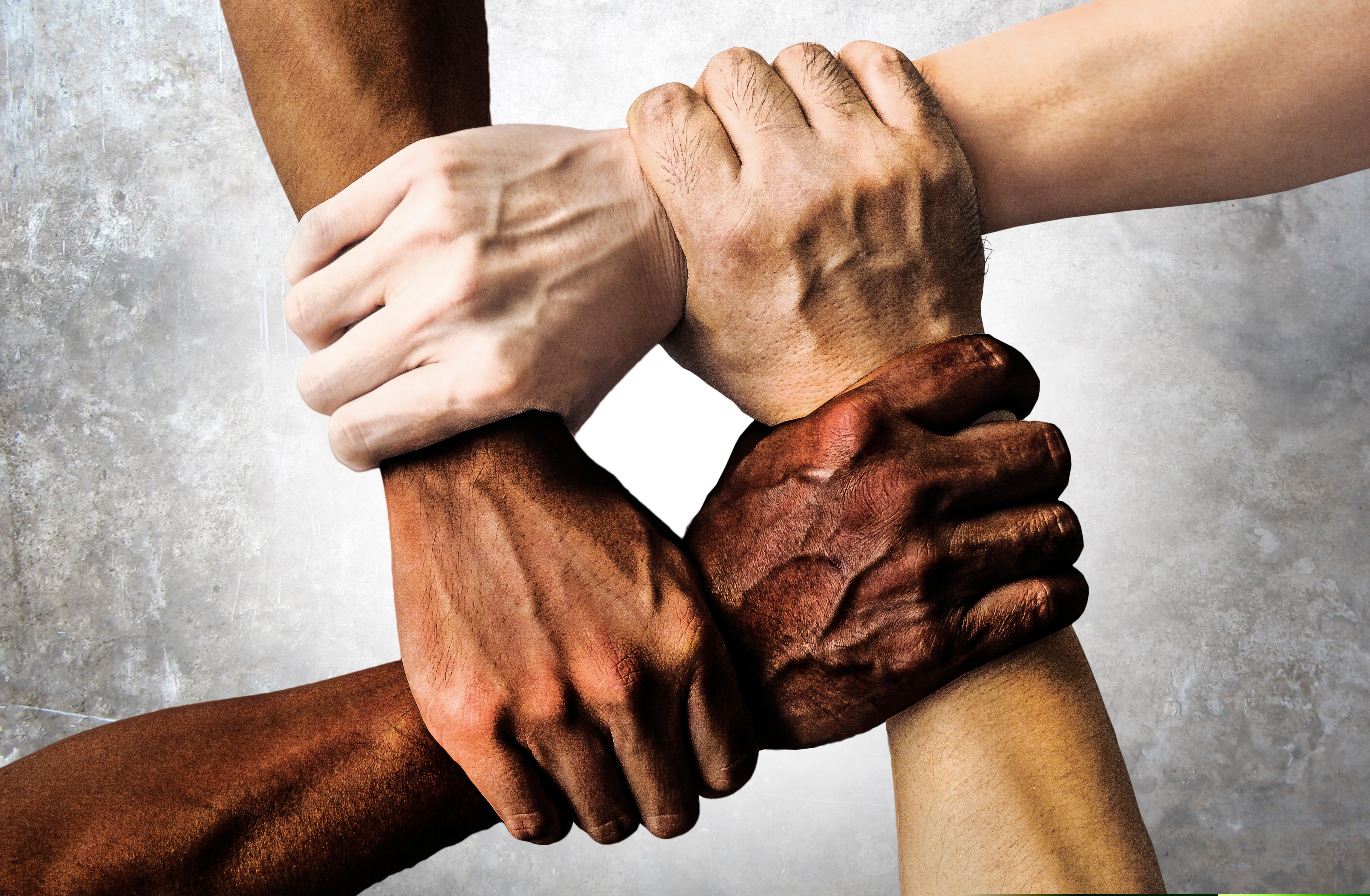 multiracial,group,with,black,african,american,caucasian,and,asian,hands