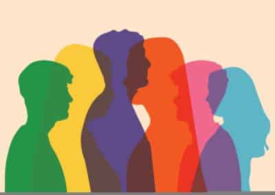 silhouette,heads,faces,in,profile,of,multiethnic,and,multicultural,people.